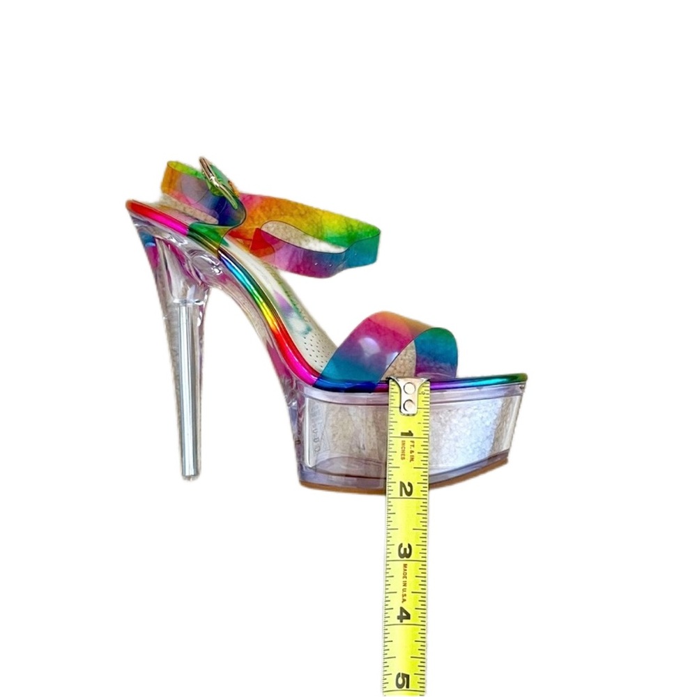 Azalea Wang Rainbow Croix Clear Platform Heels - Picture 9 of 12